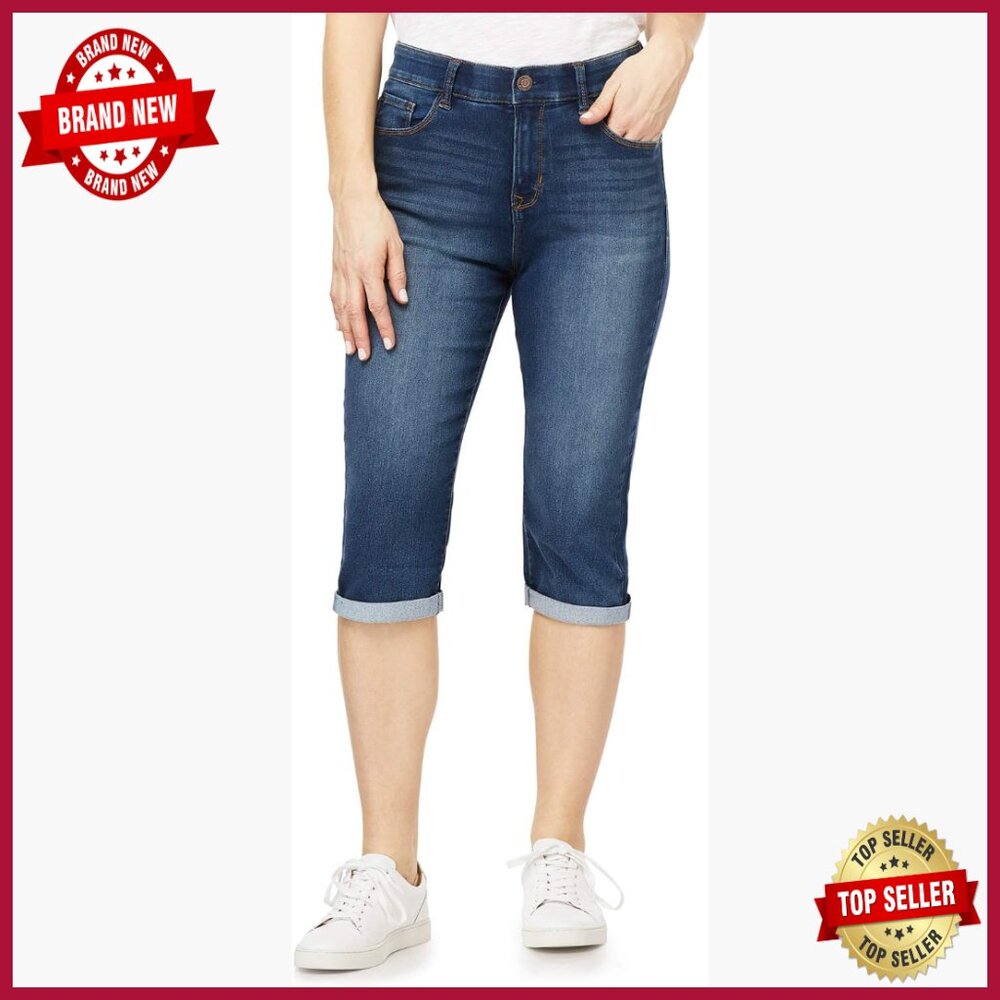 Women's Sculpting Stretch Denim Capri Jeans, Mid-Rise 17" Inseam